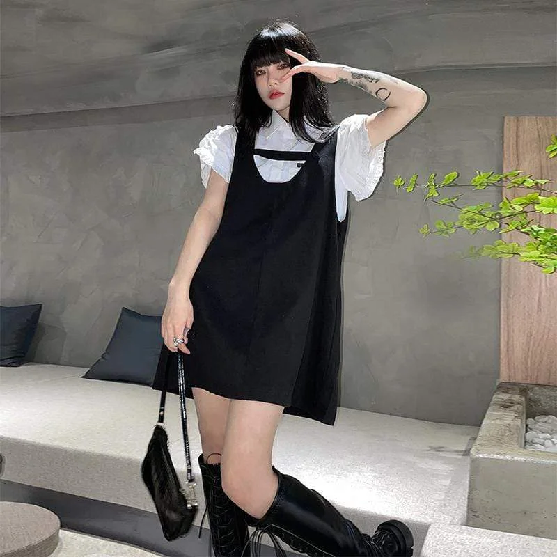 Women's Kawaii Bowknot Black Doll Dresses