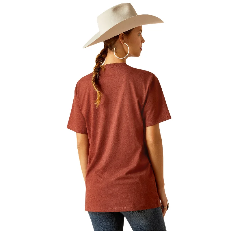 10047918 Ariat Women's Horse shoe SS T Shirt Rust Heather