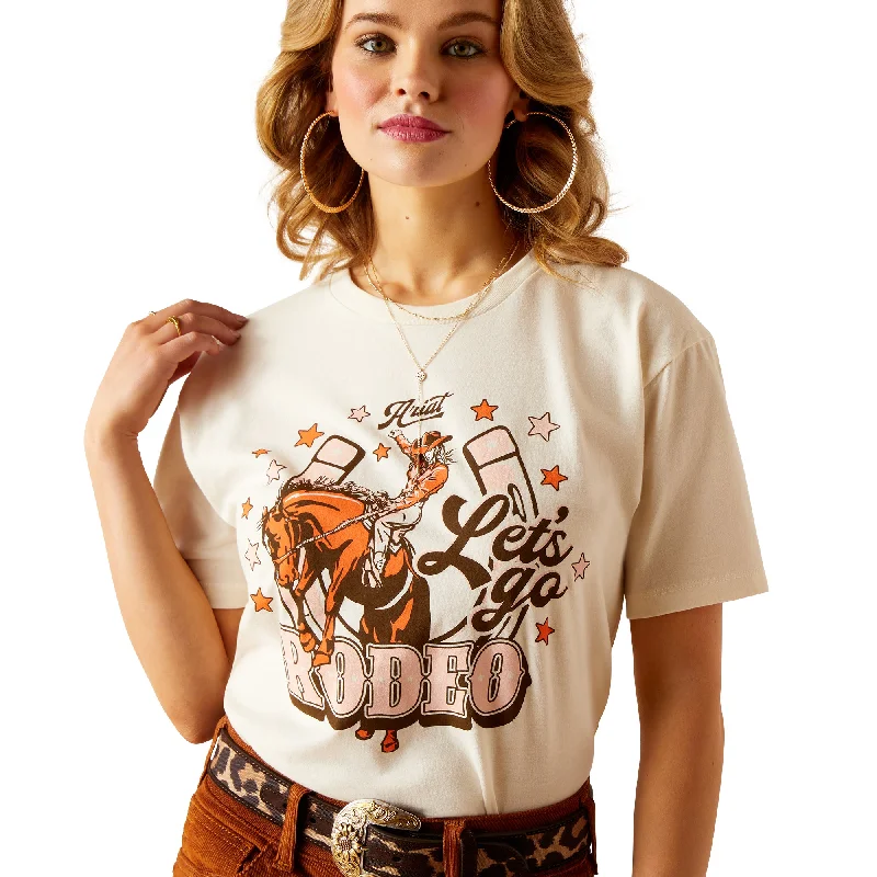 10047924 Ariat Women's Let's Rodeo SS T Shirt Off White