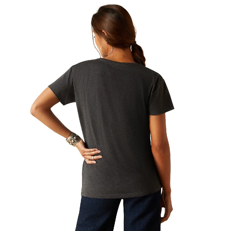 10047928 Ariat Women's Presents SS T Shirt Charcoal Heather