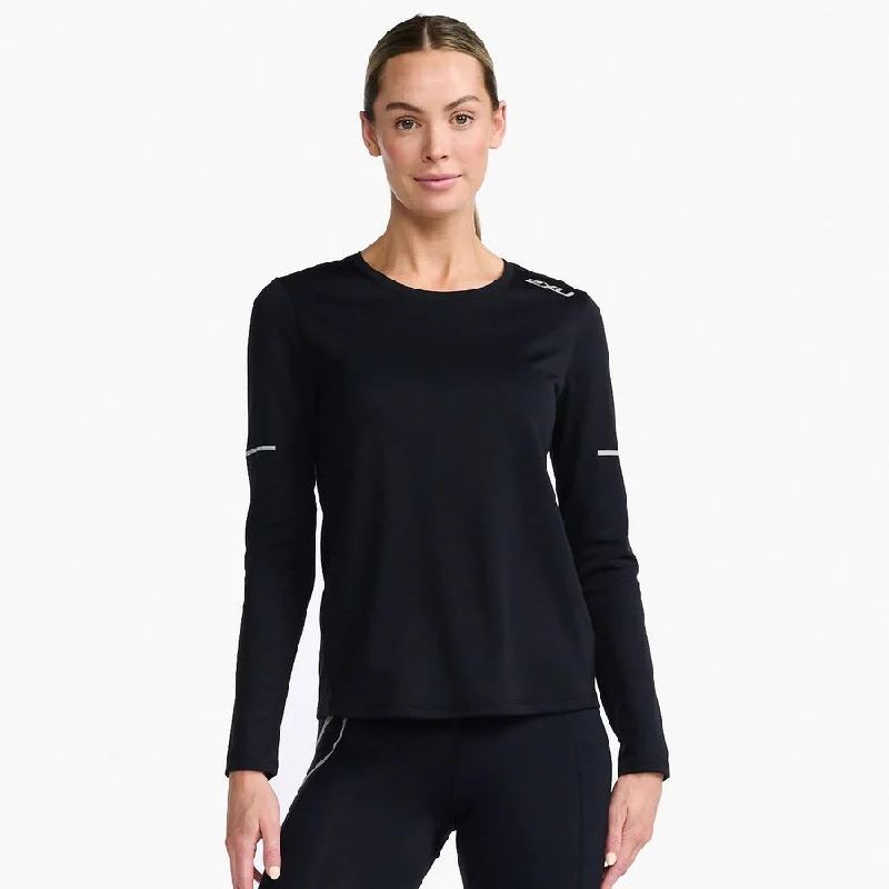 2XU Aero Long Sleeve Tee | Black / Silver Reflective | Womens