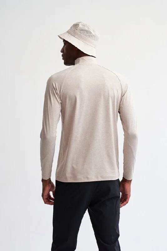 Mock-Neck Long-Sleeve Men T-Shirt(mock-neck long-sleeved T-shirt)