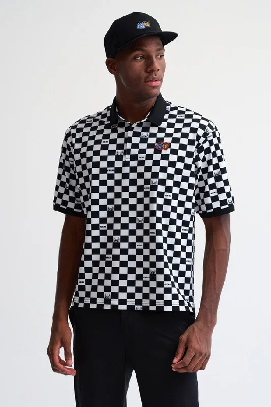 Chess-Patterned PoloT-Shirt(chess pattern polo t-shirt)