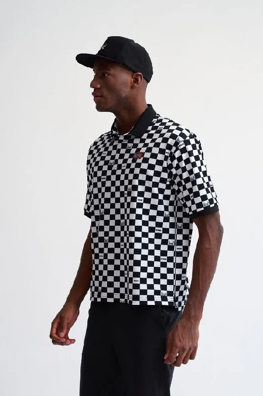 Chess-Patterned PoloT-Shirt(chess pattern polo t-shirt)