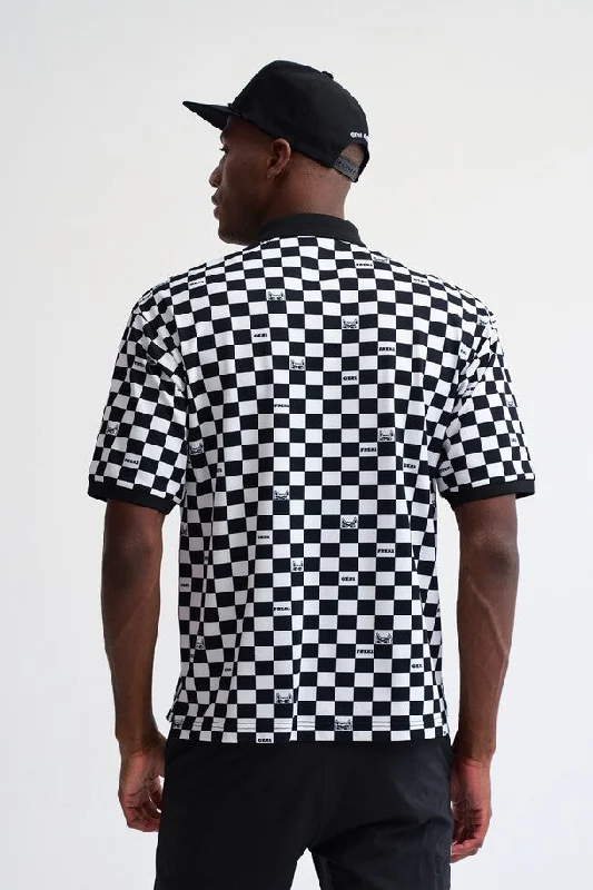 Chess-Patterned PoloT-Shirt(chess pattern polo t-shirt)