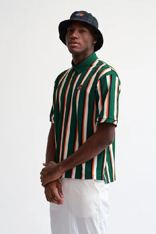 Multi Stripe Pattern PoloT-Shirt(multi-stripe pattern polo t-shirt)