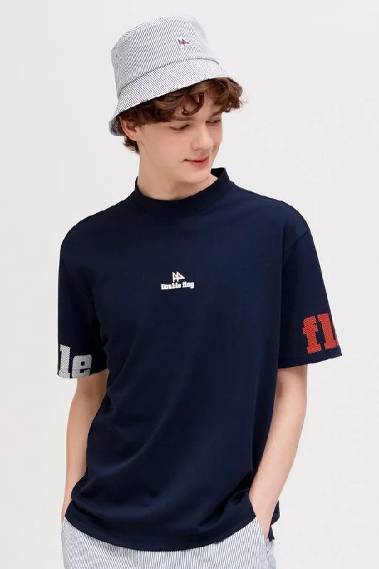 DF Navy LOGOPrinted Cotton Short SleeveT-Shirt (DXTS2B902N3)