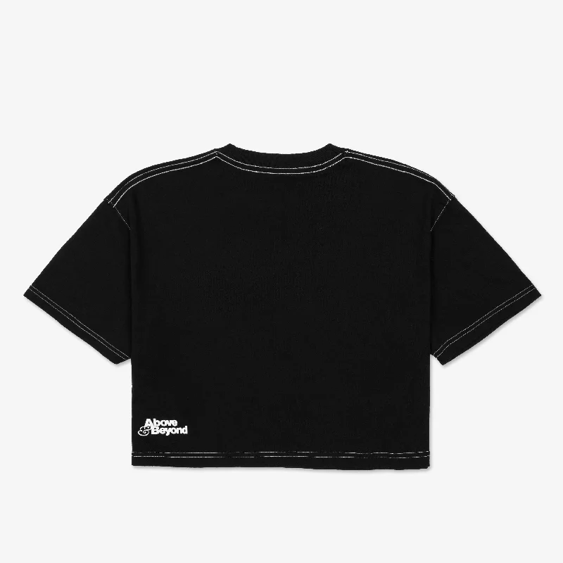 Above & Beyond Contrast Stitch Crop Tee