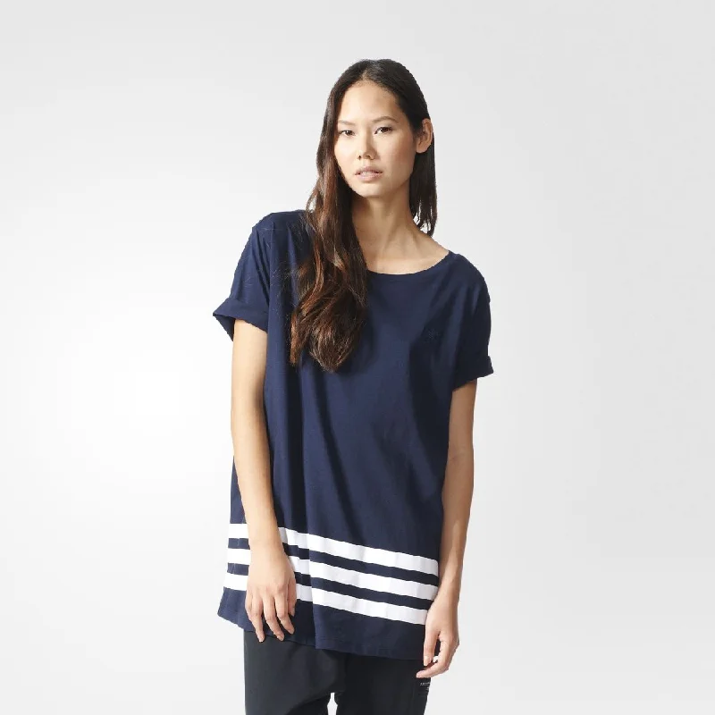 Adidas Originals navy Striped Oversize T-Shirt BK6040