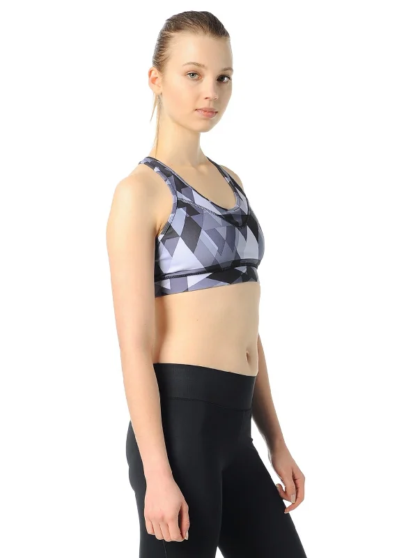 Adidas Techfit Printed Bra - Black/Print/Matte Silver(AJ0539)