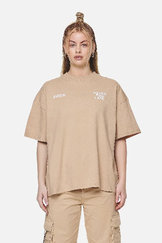 Airville Heavy Oversized Tee Washed Safari Sand