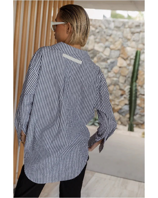 Alexandra Austin Shirt - White/Navy Stripe