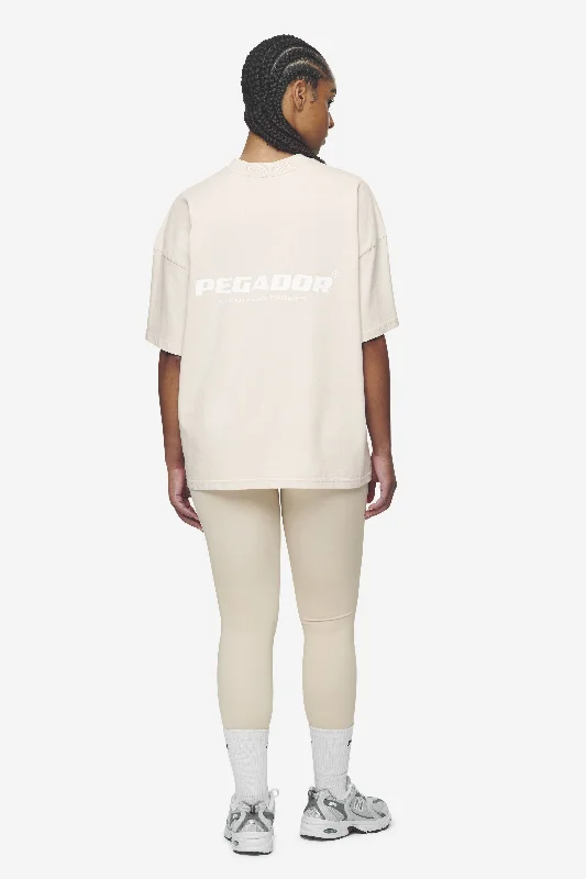 Arendal Logo Heavy Oversized Tee Washed Coast Sand White