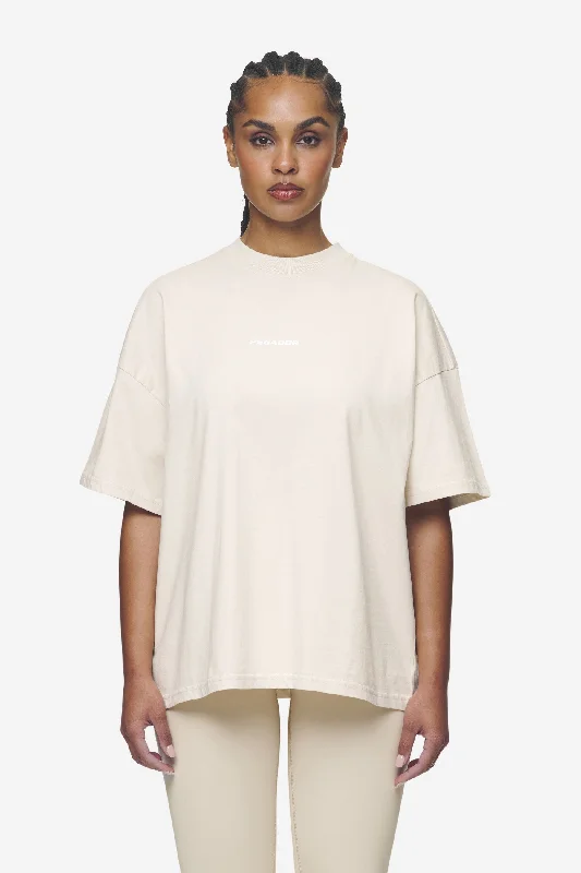 Arendal Logo Heavy Oversized Tee Washed Coast Sand White