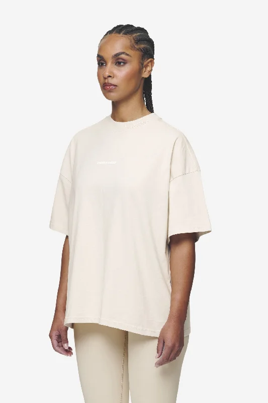 Arendal Logo Heavy Oversized Tee Washed Coast Sand White