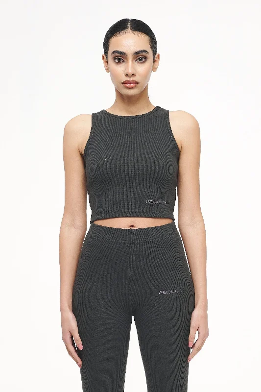 Ayla Crop Top Vintage Washed Iron Grey