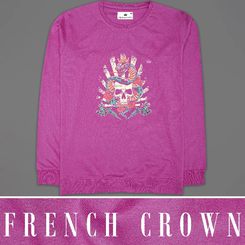 Bashful Pink Rubber Printed Super Soft Organic Cotton Sweatshirt