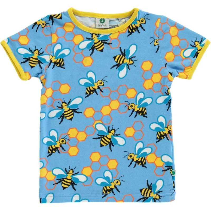 Bees Short Sleeve Shirt  in Blue Grotto