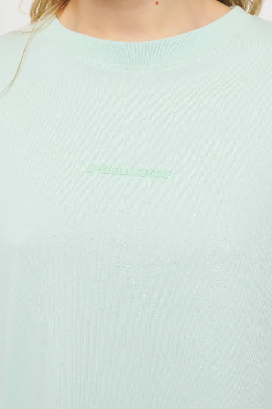 Beverly Logo Oversized Tee Vintage Washed Milky Green Gum