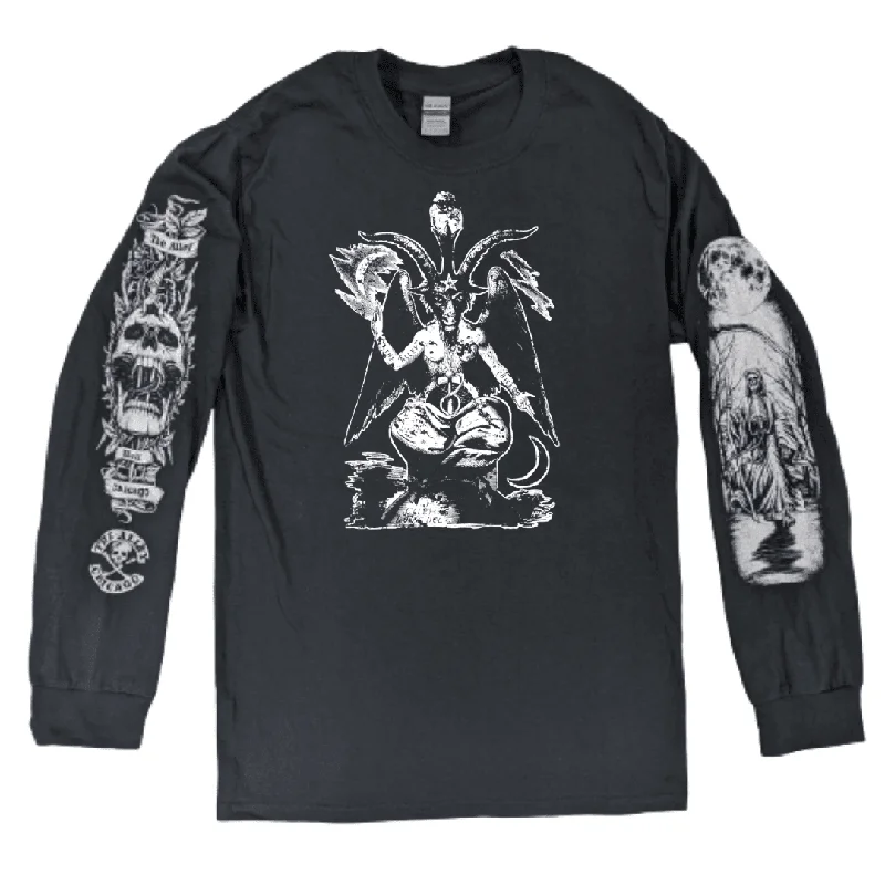 Big Baphomet Tshirt with Printed Long Sleeves