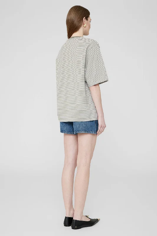 Bo Tee - Olive And Ivory Stripe