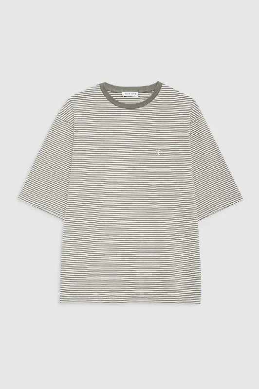 Bo Tee - Olive And Ivory Stripe