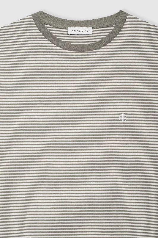 Bo Tee - Olive And Ivory Stripe