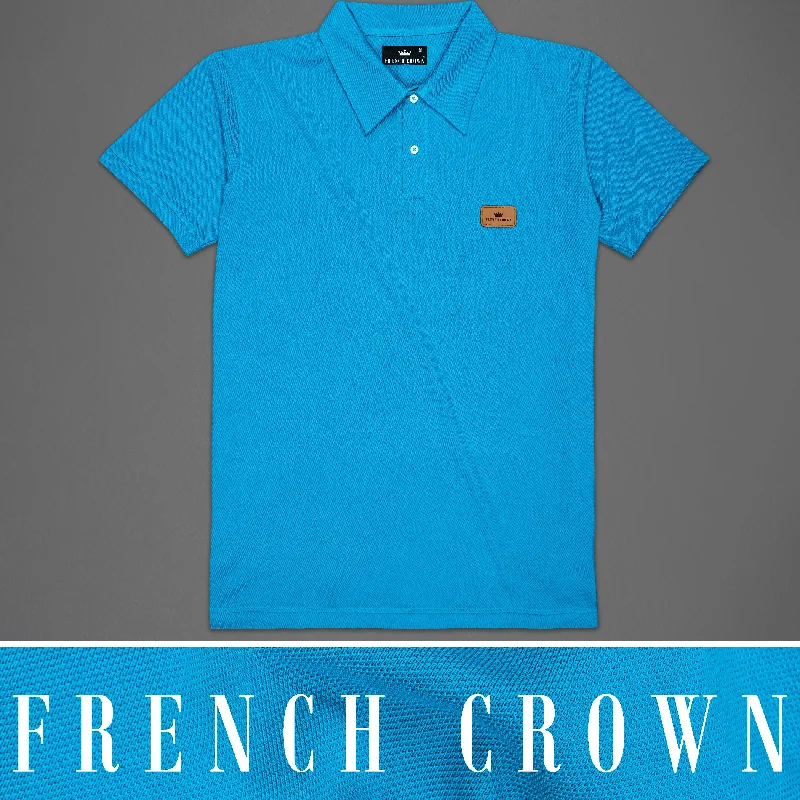 Bondi Blue Organic Cotton Mercerised Pique Polo