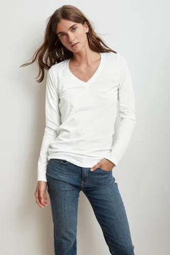 Bridget Long Sleeved White Tee