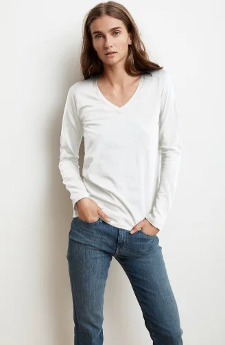 Bridget Long Sleeved White Tee