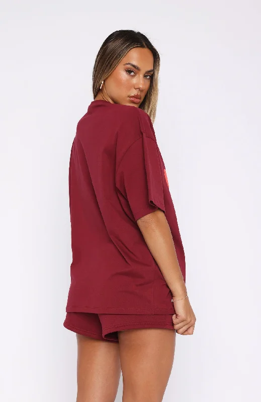 Capsule 9 Star Of The Moment Oversized Tee Burgundy