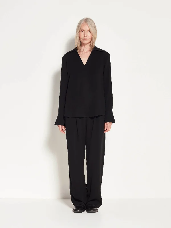 Carey Blouse (Triacetate Drape) Black