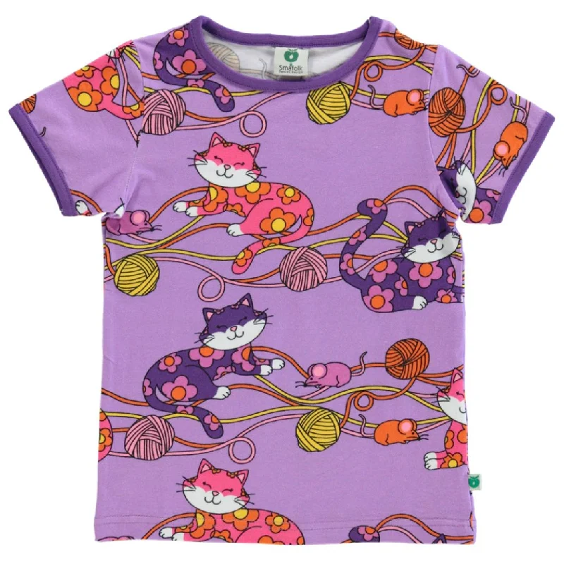 Cats Short Sleeve Shirt  in Viola - 1 Left Size 3-4 years