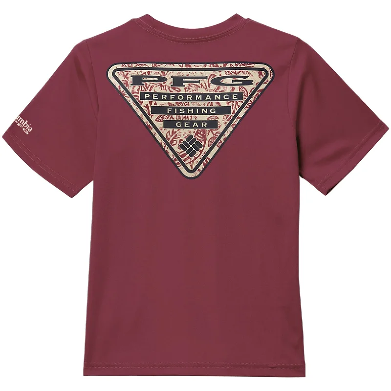 Columbia Youth Seminole Logo Terminal Tackle Short Sleeve Shirt - Garnet