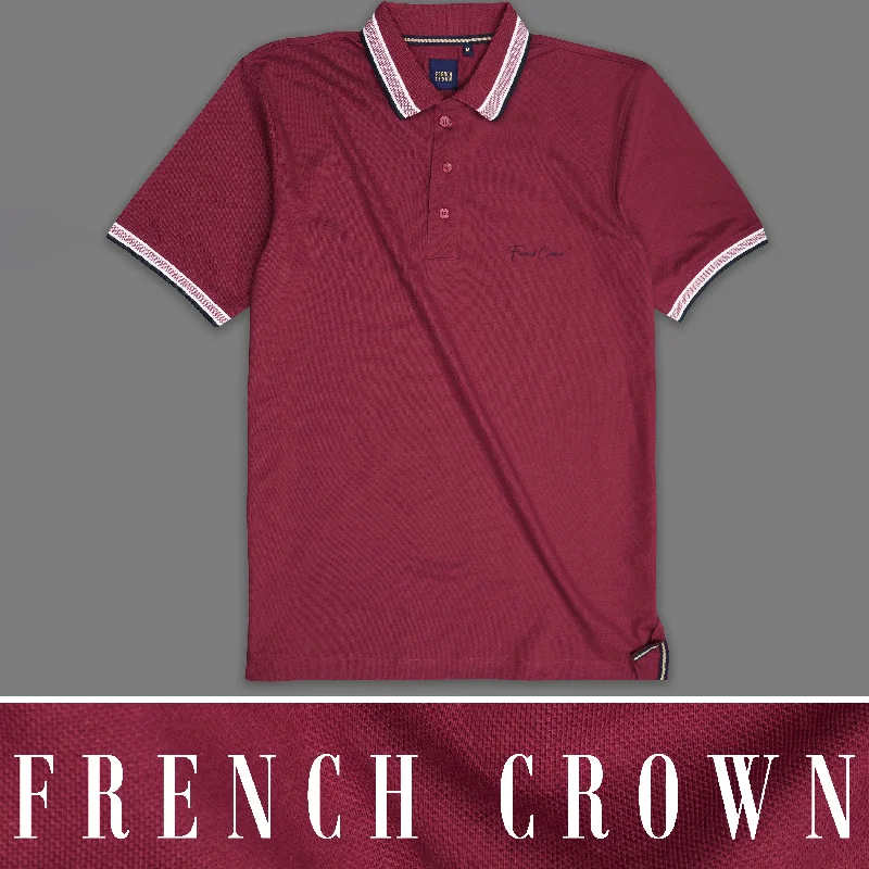 Cordovan Maroon Organic Cotton Mercerised Pique Polo