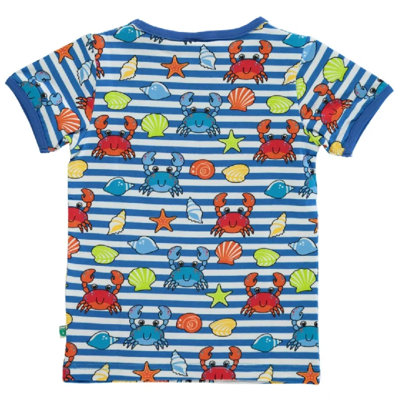 Crabs Short Sleeve Shirt  in Brilliant Blue - 2 Left Size 9-10 years