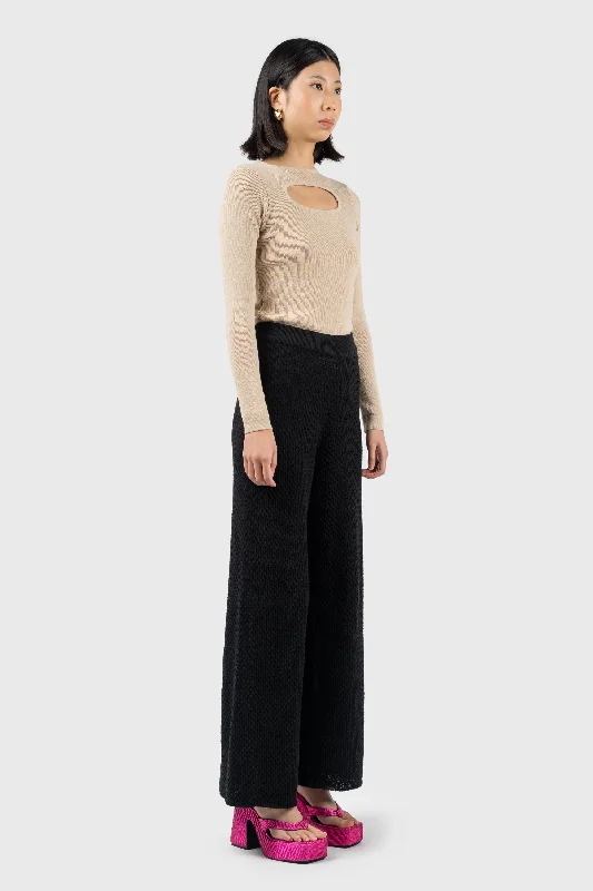 Cut Out Ribbed Knit Top