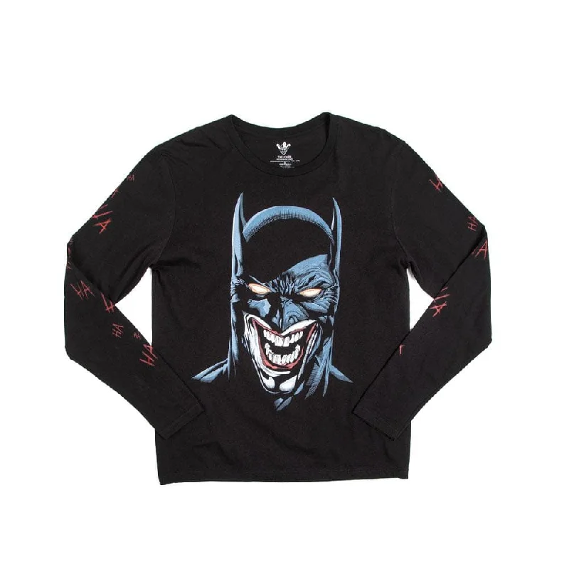 Batman & Joker Bats Mash-Up Black Long Sleeve Tee