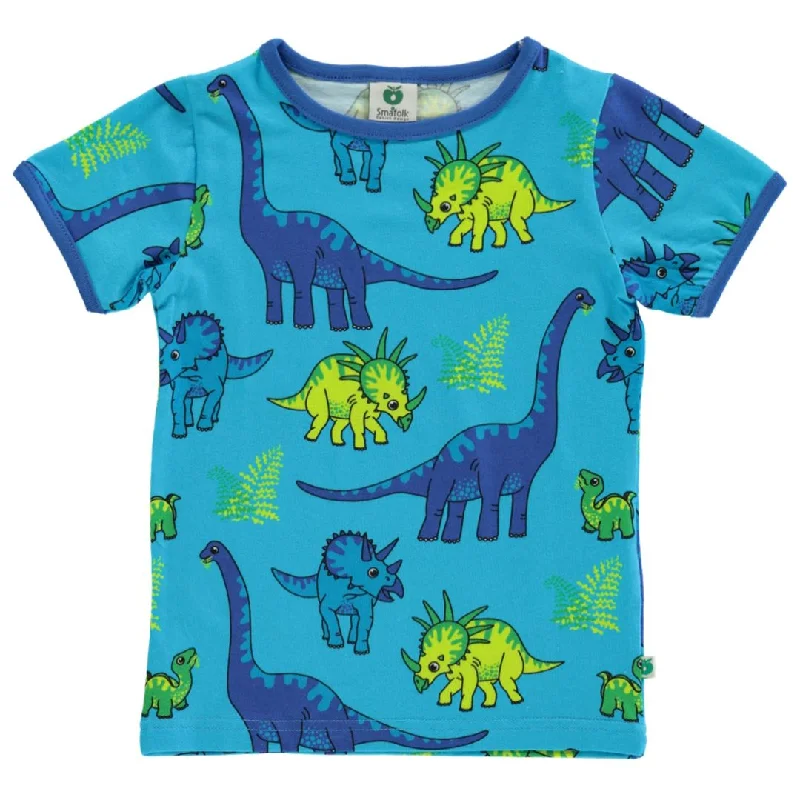 Dinosaurs Short Sleeve Shirt  in Blue Atoll