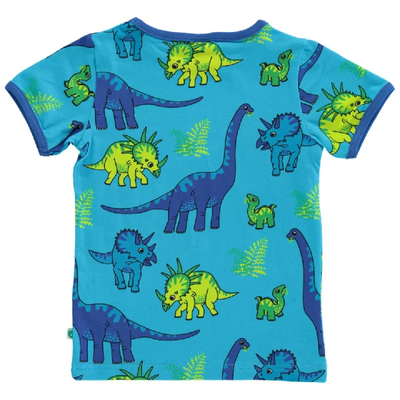 Dinosaurs Short Sleeve Shirt  in Blue Atoll