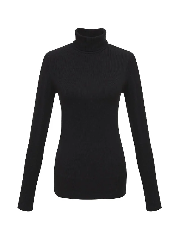 Essential Turtleneck Top Black