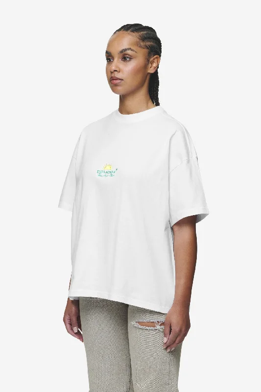 Flora Heavy Oversized Tee White