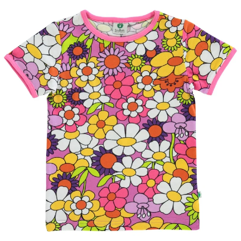 Flowers Short Sleeve Shirt  in Spring Pink