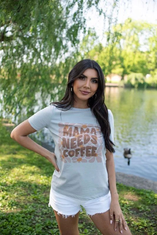 Grey Mama Needs Coffee Graphic Tee - FINAL SALE