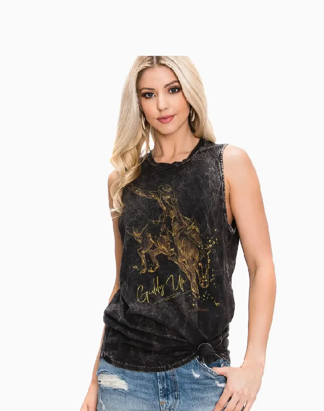 HL6855TK Giddy Up Rodeo Tank - Mineral Black