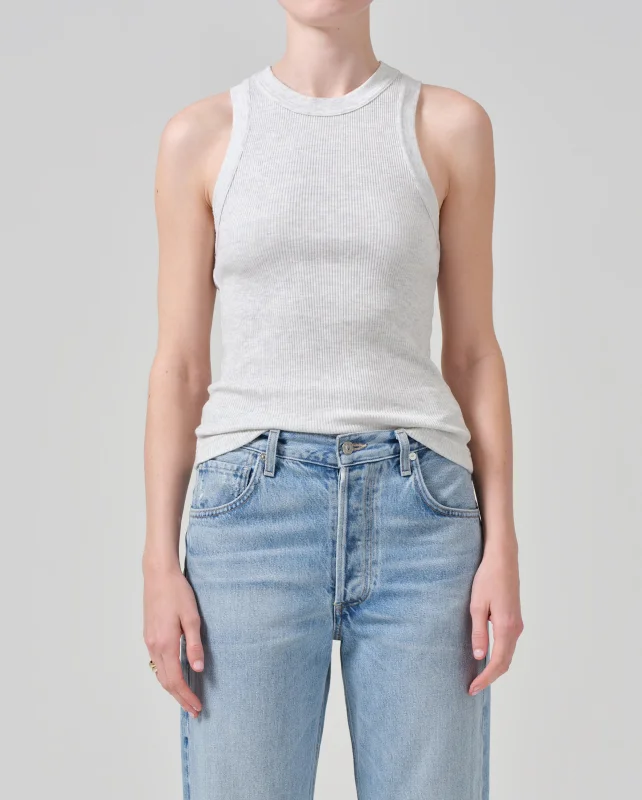 ISABEL RIB TANK / HEATHER GREY