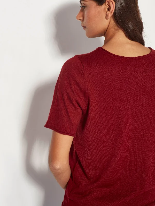 JHL Crew T (Fine Cotton Cashmere) Deep Red