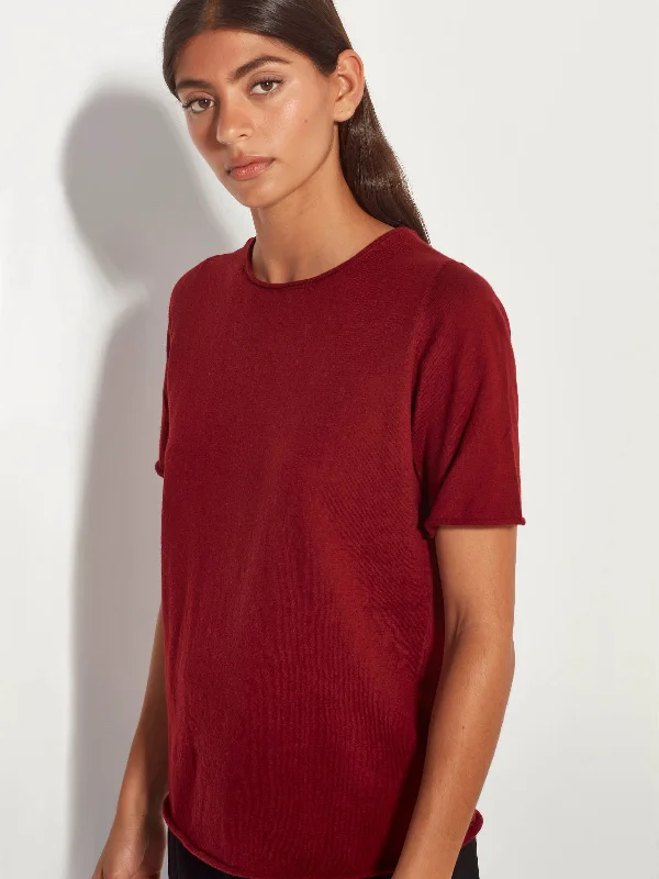 JHL Crew T (Fine Cotton Cashmere) Deep Red