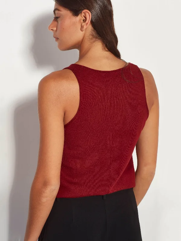 JHL Tank (Fine Cotton Cashmere) Deep Red