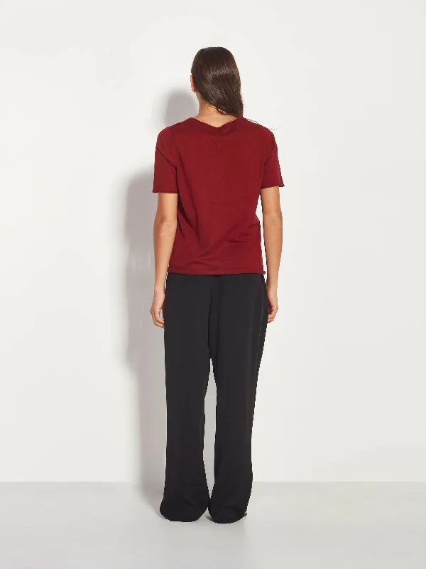 JHL V-Neck T (Fine Cotton Cashmere) Deep Red